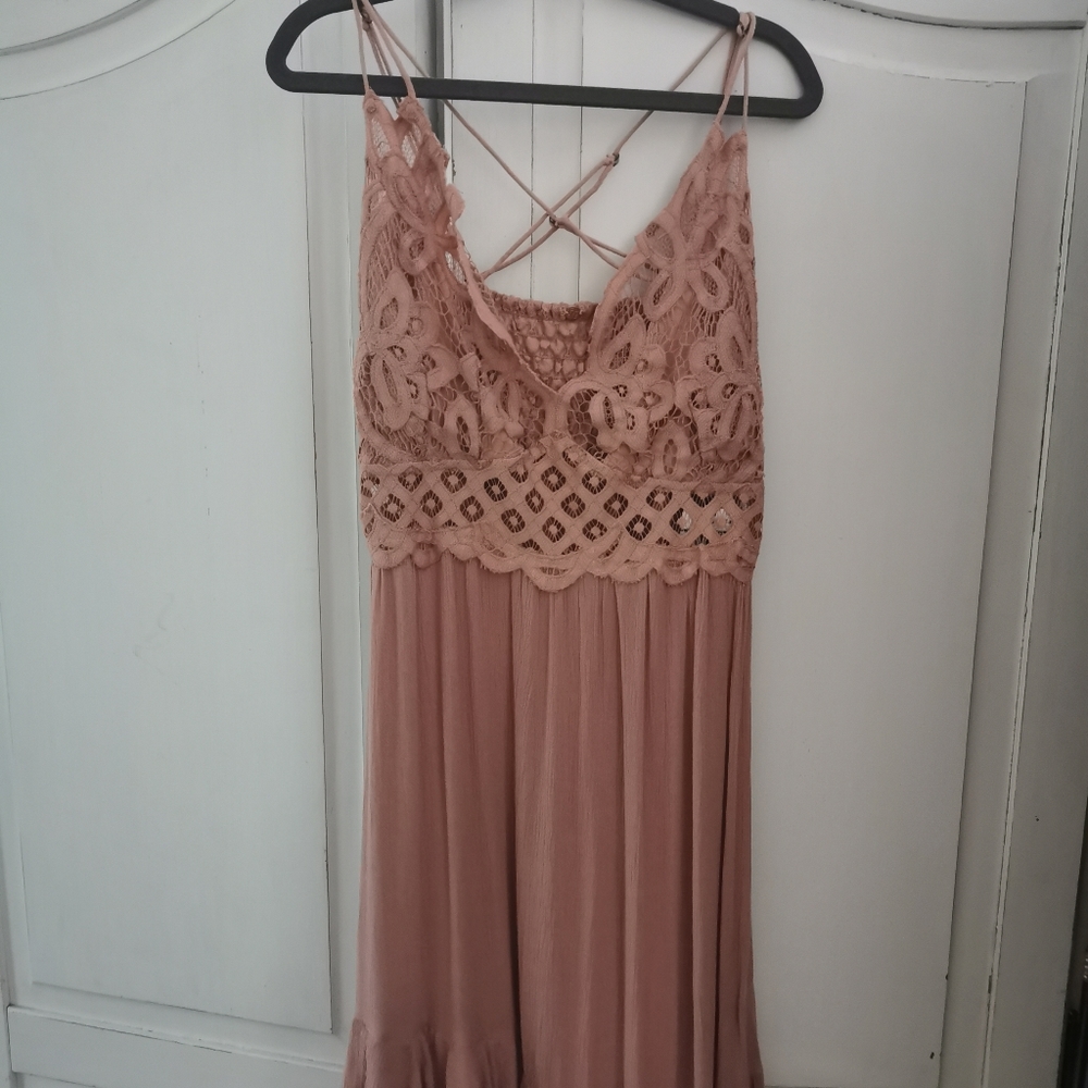 Lace Free People Peach Dress